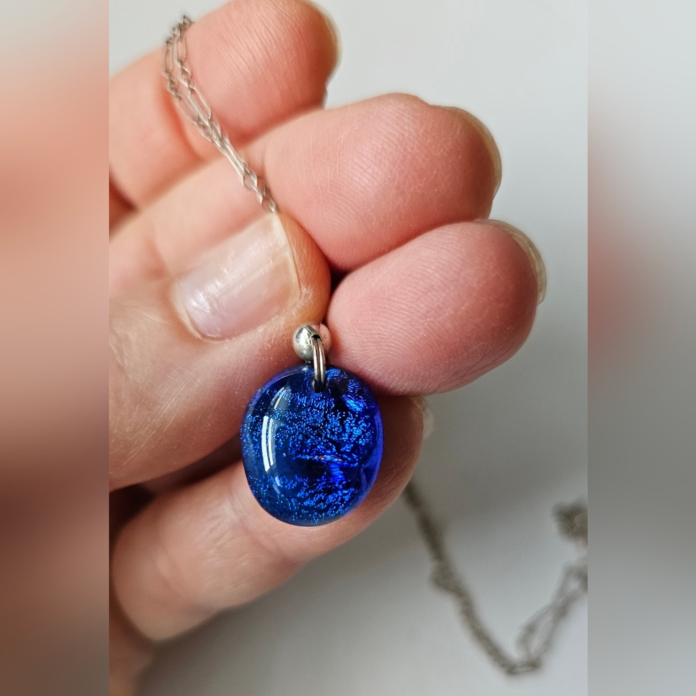 Blue dichroic pendant
